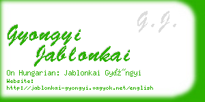 gyongyi jablonkai business card